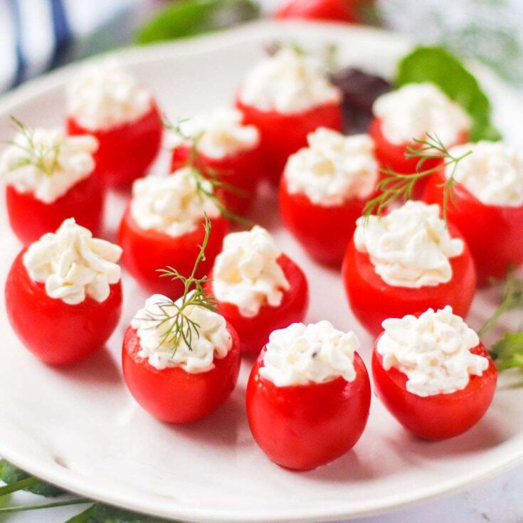 Cream Cheese Stuffed Cherry Tomatoes - Simply Low Cal