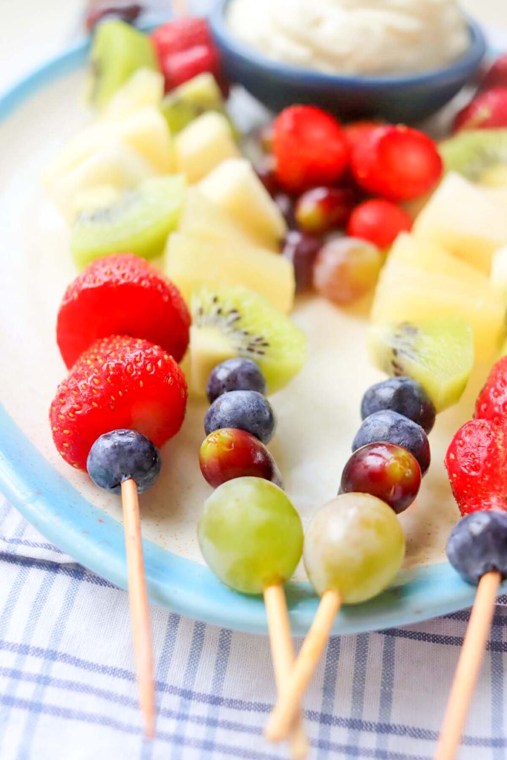 Rainbow Skewers With Cloud Dip - Simply Low Cal